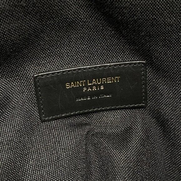 SAINT LAURENT PARIS Hunting Lock Sack Gray Black Nylon Leather 378-060325 - Picture 14 of 14